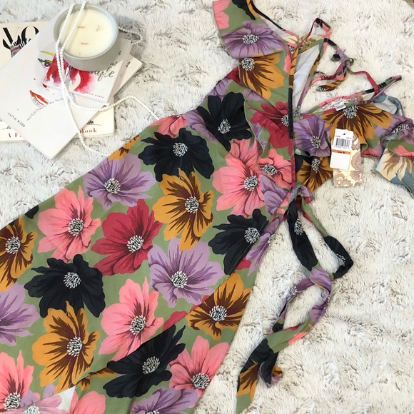 Band of Gypsies London Floral Maxi Dress Small NWT - Picture 6 of 8